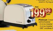 Platinum Cream Classic Toaster 2-Slice Toaster with Bread Tray-Each