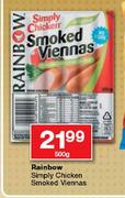 Rainbow Simply Chicken Smoked Viennas-500gm