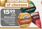 Simonsberg Brie/Camembert/Ready-To-Eat Camembert Cheese-125gm Each