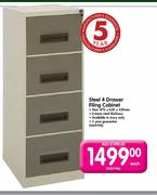 Steel 4 Drawer Filing Cabinet-470x630x320mm