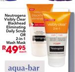 Neutrogena Visibly Clear Blackhead Eliminating Daily Scrub Or 2-In-1 Wash Mask-Each