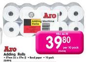 Aro Adding Rolls 57mm(w)x57m(l) Bond Paper-10 Pack 