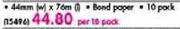 Aro Adding Rolls 44mm(w)x76m(l) Bond Paper-10 Pack
