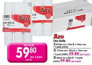 Aro Fax Rolls 210mm(w)x30m(l)x13mm Core-3 Pack