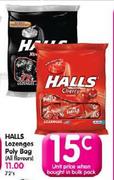 Halls Lozenges Poly Bag- Each