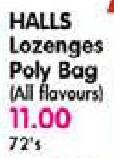 Halls Lozenges Poly Bag- 72's