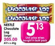 Nestle Chocolate Log Each
