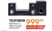 Telefunken DVD Hi-Fi 2.1 Channel With Subwoofer-Each
