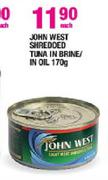 John West Shredded Tuna In Brine/In Oil - 170g Each