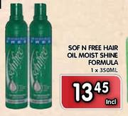 Sof N Free Hair Oil Moist Shine Formula-1x350ml