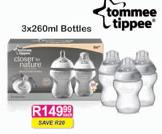 Tommee Tippee Bottles-3x260ml Each