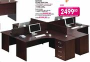 Bedford 1x 4 Drawer Desk High Pedestal