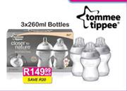 Tommee Tippee Bottles-3 x 260ml Each