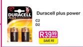 Duracell Plus Power C2/D2-Each