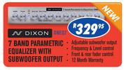 Dixon 7 Band Parametric Equalizer With Subwoofer Output-Each