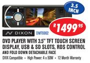 Dixon DVD Player With 3.5" TFT Touch Screen Display, USB & SD Slots, RDS Control And Fold Down Det