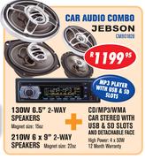 Car Audio Combo Jebson 130W 6.5" 2-Way Speakers+210W 6 X 9" 2-Way Speakers+CD/MP3/WMA Car Stereo Wit