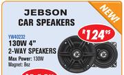 Jebson Car Speakers 130W 4" 2-Way Speakers-Each