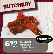   Gourmet Sosaties(Beef,Pork,Chicken)-Per 100g