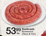 Rooikrantz Boerewors(Thick & Thin)-Per Kg 