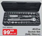 40 Piece Socket Set(SAE/Metric)-Per Set