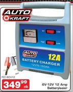 Auto Craft 6v-12v, 12Amp Battery Charger-Each