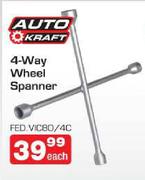 Auto Craft 4 Way Wheel Spanner-Each