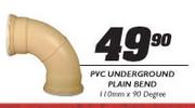 PVC Underground Plain Bend-110mmx90 Degree