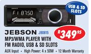 Jebson MP3/WMA Player With FM Radio,USB & SD Slots(JB0815)