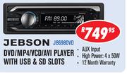 Jebson DVD/MP4/VCD/AVI Player With USB & SD Slots(JB98DVD)