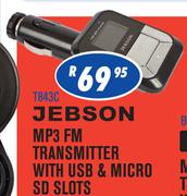 Jebson MP3 FM Transmitter With USB & Micro SD Slots(T843C)