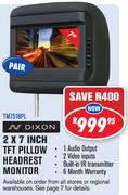 Dixon 2x7 inch TFT Pillow Headrest Monitor (TM7518PL)