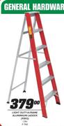 Light Duty A-Frame Aluminium 6 Step Ladder-95kg 1.8m 