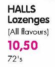 Halls Lozenges(All Flavours)-72's