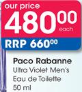 Paco Rabanne Ultra Violet Men's Eau De Toilette-50ml Each
