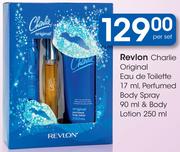 Revlon Charlie Original Eau De Toilette 17ml, Perfumed Body Spray 90ml & Body Lotion 250ml-Per Set