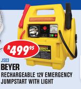 Beyer Rechargeable 12V Emergency Jumpstart With Light-JS03