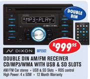 Dixon Double Din AM/FM Receiver CD/MP3/WMA With USB & SD Slots MP5502