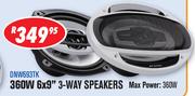 Dixon Car Speakers 360W 6x9" 3-Way Speakers Max Power360W DNW693TK