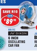 Dixon 6 Inch Oscillating Car Fan WIN-111C