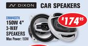 Dixon Car Speakers 150W 4" 3-Way Speakers Max Power 150W DNW403TK