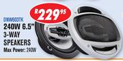 Dixon Car Speakers 240W 6.5" 3-Way Speakers Max Power240W DNW603TK