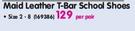 Toughees Maid Leather T-Bar School Shoes-Per Pair
