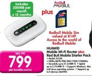 Huawei Mobile Wi-Fi Router E5220 Plus Red Bull Mobile Starter Pack