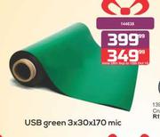 USB Green 3 x 30 x 170 Mic