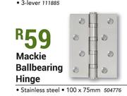 Mackie Ballbearing Hinge Stainless Steel-100 x 75mm