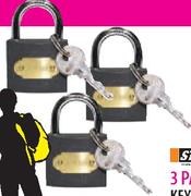 Stramm 3 Pack 38mm Keyed Alike Padlock