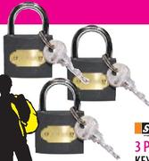 Stramm 3 Pack 32mm Keyed Alike Padlock