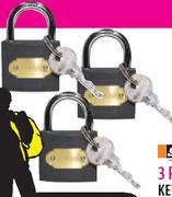 Stramm 3 Pack 50mm Keyed Alike Padlock