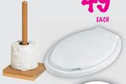 Plastic Toilet Seat or Toilet Roll Store Each